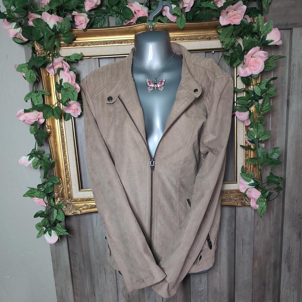 Sebby collection Suede Basic Soft Girl Jacket Size XL